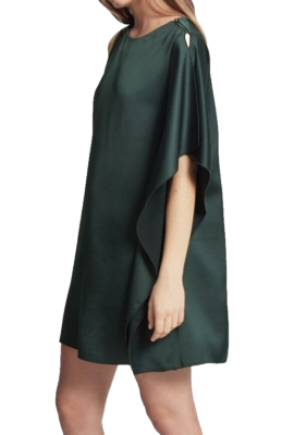French Connection ~ Green Sasha Satin Asymmetrical Shift Party Dress 2 NEW  $158 | eBay
