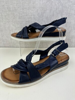 Moda in Pelle Olanna Ledersandalen Damen marineblau Größe EUR 40 UK 7