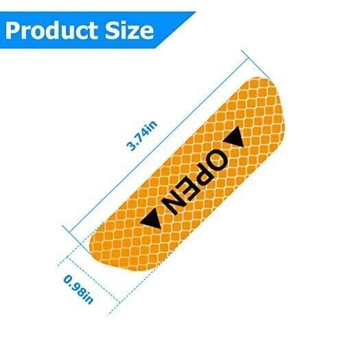 4PCS Adesivo Giallo Porta Auto Aperta Avviso Riflettente Sicurezza Notturna Luminoso Decalcomania - Foto 3 di 10