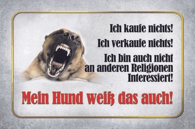 Blechschild 30x20cm gewölbt Ich kaufe nichts Mein Hund weiß das auch Deko Schild