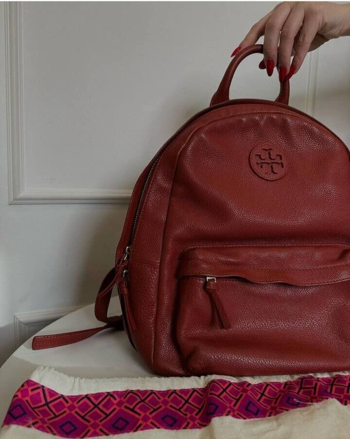 Tory Burch Women's Thea Pebbled Backpack, Large Red… Gem