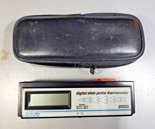 Mars Digital Slide Probe Thermometer 25533 HVAC Mechanic Meat - Case & Belt Clip