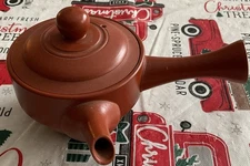 Japanese Ceramic Teapot Kyusu Tokoname Ware Brown Red Clay W/ Strainer
