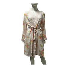 Carole Hochman Pink Floral Shorty Robe Women  s Medium
