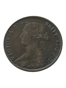 1861 Nova Scotia Canada Large ONE CENT Victoria COPPER COIN 