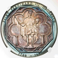 *TOP POP* - SILVER SAN FERNANDO MEDALLIC ART CO. N.Y.┃RAINBOW TONED