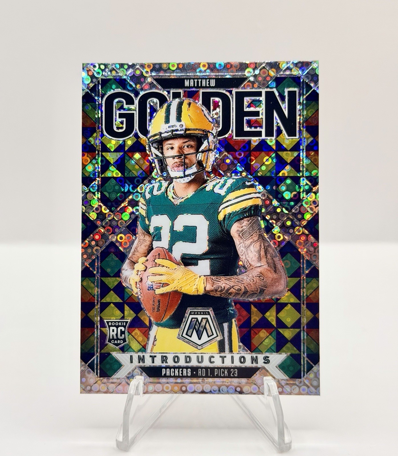 2025 Panini Mosaic MATTHEW GOLDEN Rookie Silver Disco INTRODUCTIONS Packers SP