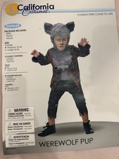Costumes Werewolf Pup Toddler Costume Set Gray Black Red Polyester