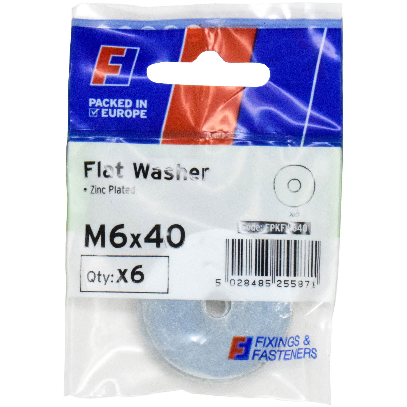 ForgeFix Flat Washers ZP M6 x 40mm ForgePack 6