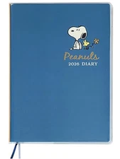 Peanuts Snoopy 2026 Diary A5 Weekly Monthly Planner Japan Edition Blue Cover New