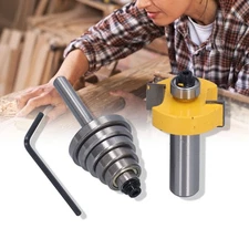 1/2in Router Bit 6 Bearing Slot Cutter for Multiple Depth 1/8in 1/4in 5/16in