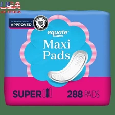 Super Absorbent Maxi Pads 288 Count Odor Control Leak Protection Cottony Soft US