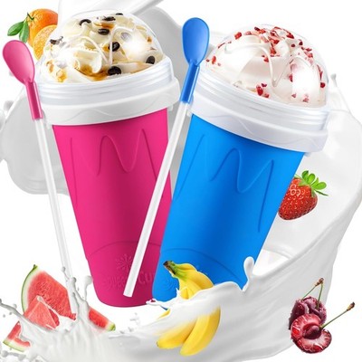 2 Pack Slushy Cup, Slushie Maker Cups, Magic Quick Frozen Squeeze Cups for Ice 