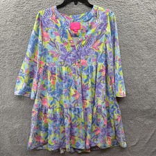 Lilly Pulitzer Martine Mini Dress Womens Medium Multicolor Dew Drop Stay Fly EUC