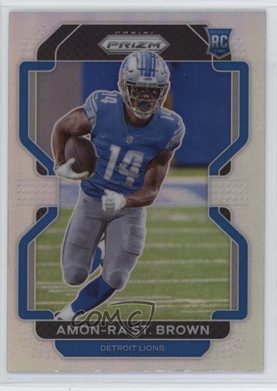 2021 Panini Prizm Variation Silver Amon-Ra St Brown #V-358 Rookie RC 8mm