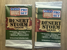 1991 DESERT STORM SEALED TRADING CARDS PACK x2 VINTAGE MILITARY WAR CARDS PROSET