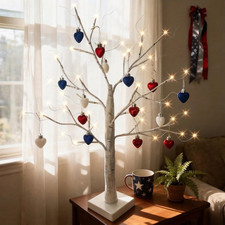 Mini Patriotic 4Th of July Tree Ornaments Decorations,20Ct 1.18 Inch Red White B