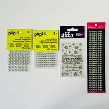 BLING STICKERS Jolee's Boutique, STICKO Puffy Silver Stars POP GEM Sticker Lot
