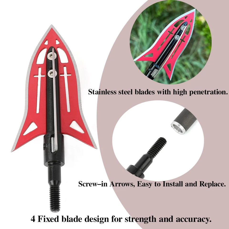 Archery Blade Arrowhead Box Broadhead Recurve Bow Compound Bow Shooting Hunting - Image 2 of 4
