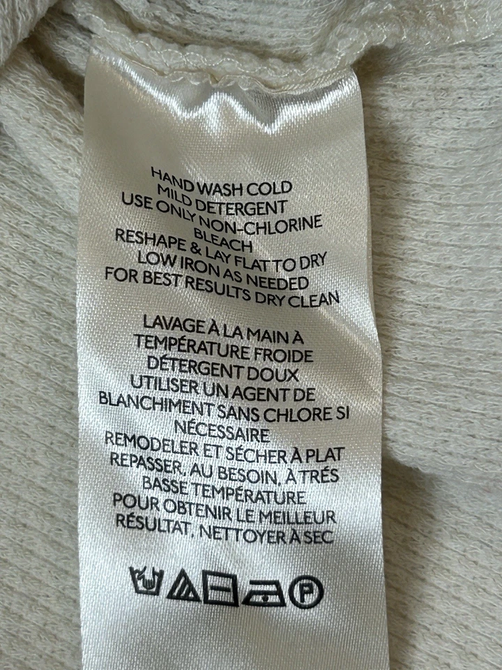 Free People Thermal Top Womens S Ivory Waffle Knit Embroidered Boho Pullover - Image 4 of 4