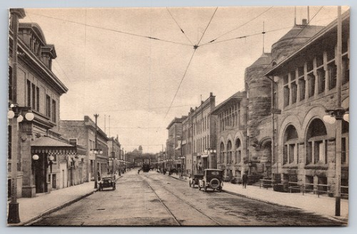 #ad Grand Avenue East Eau Claire Wisconsin WI Albertype Co. c1910 Postcard $19.95