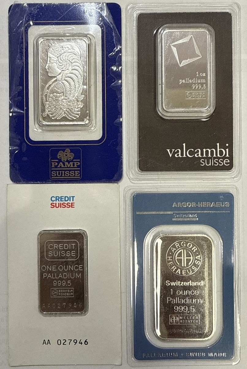 1 oz Palladium Bar .9995 Fine Bar Random Brand - Secondary Market