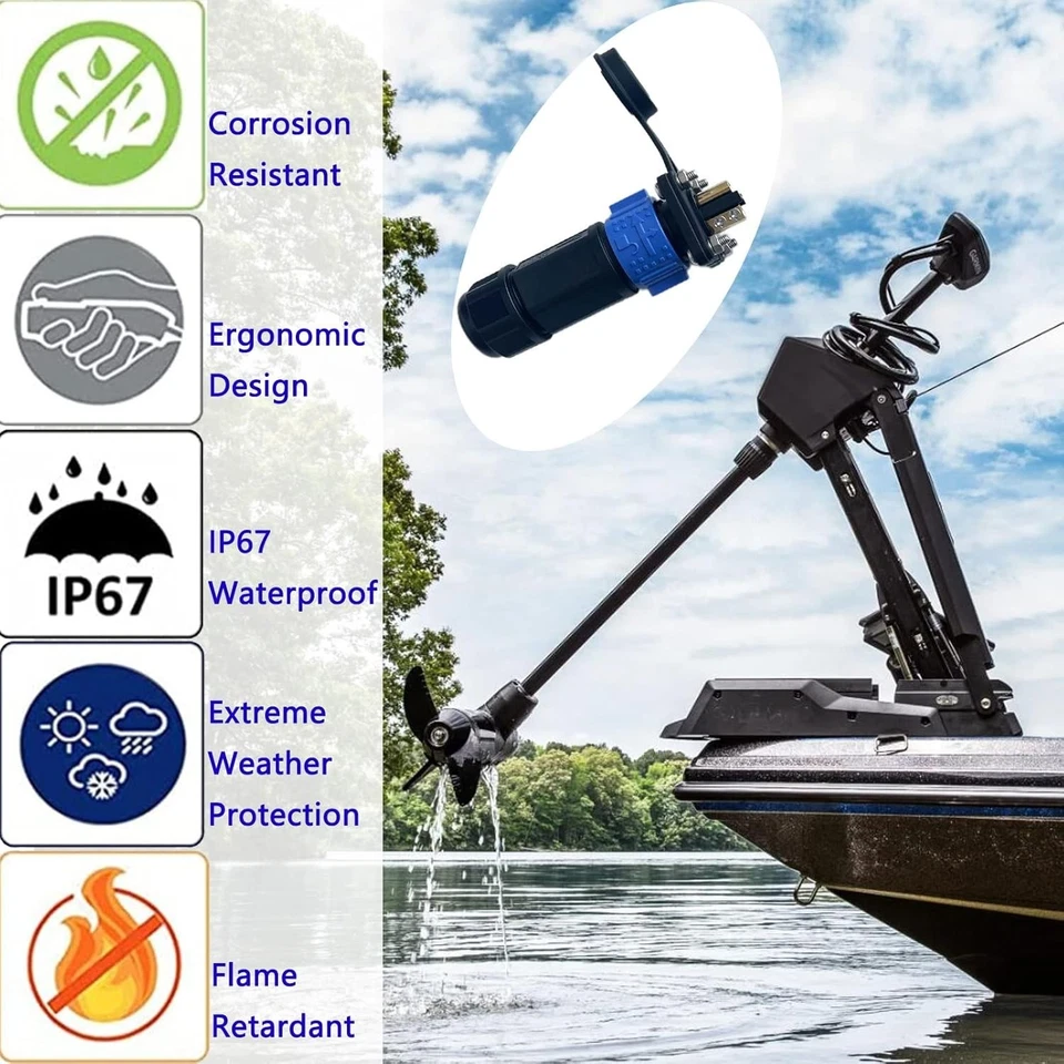 High-Performance 50A Trolling Motor Connector with Brass Gold-Plated Components - Image 4 of 4