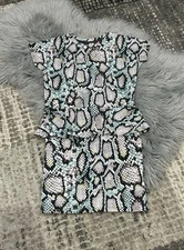 MOLO Girls Snakeskin Print Christina Peplum Sheath Stretchy Dress SZ 9/10 ($68)