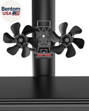 Ventilatore stufa a legna alimentato a calore, canna fumaria magnetica montato doppio motore 12 pale