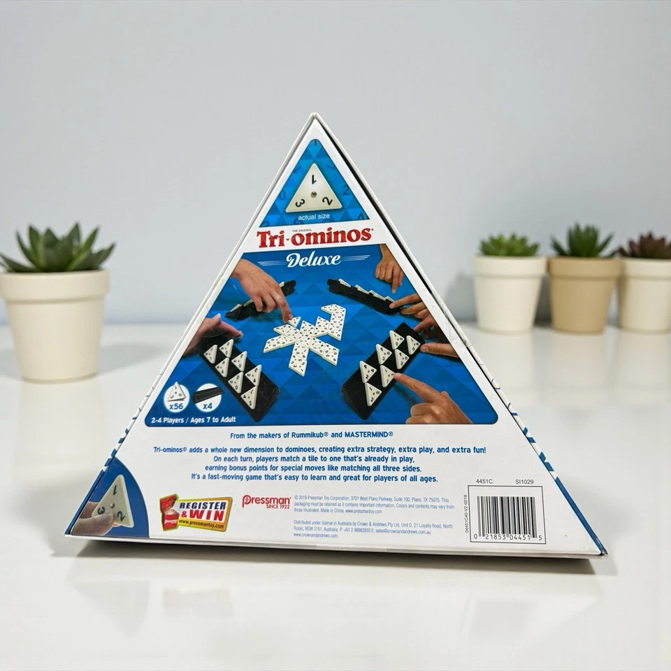 Pressman Tri-Ominos Deluxe Edition Triangle Triangular Tiles with Brass Spinners - Image 2 of 4