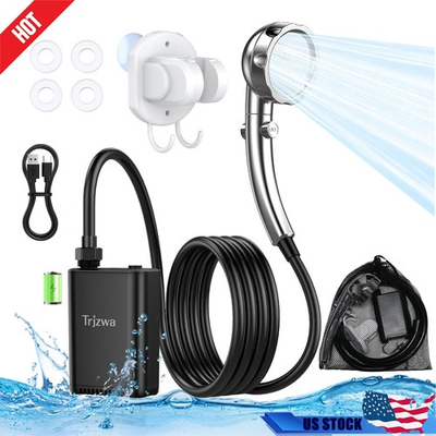 #ad Portable Outdoor Shower 2600mAh Battery Powered Camping Shower for Outdoor $22.97