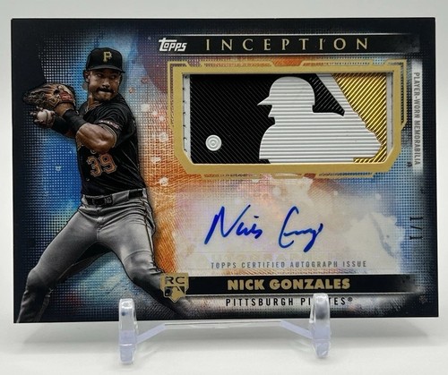 2024 Topps Inception Baseball Nick Gonzales LOGO MAN 1/1 Rookie Auto Patch