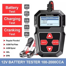 12V Battery Tester 100-2000CCA Car Cranking Charging System Diagnostic Tool 2026