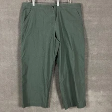 Eileen Fisher Pants Womens XL Green Sailcloth Cropped Carpenter Utility