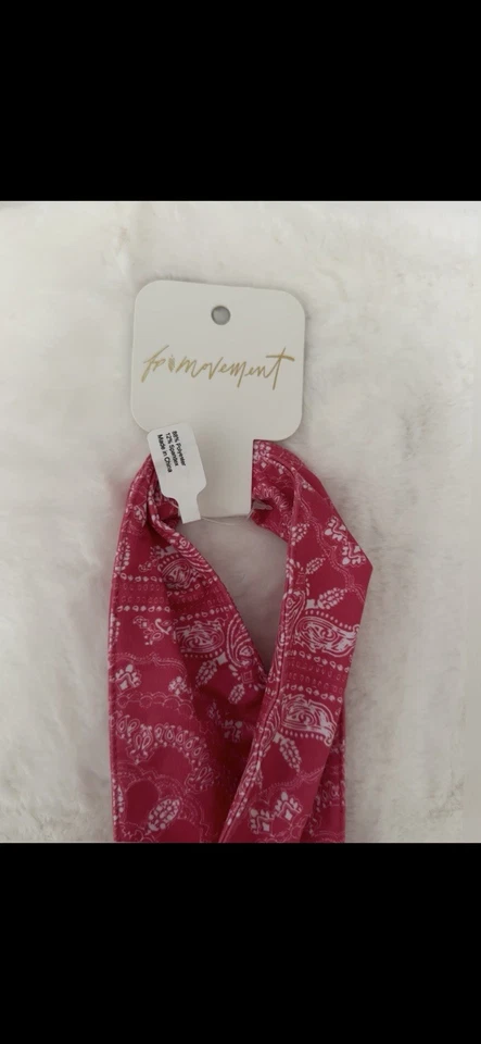 Diadema Free People Movement rosa cachemira botón elástico nueva con etiquetas Foto 4 de 4