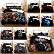 3D Terror Michael Myers Horror Bedding Set Quilt Duvet Cover Pillowcase Gifts UK
