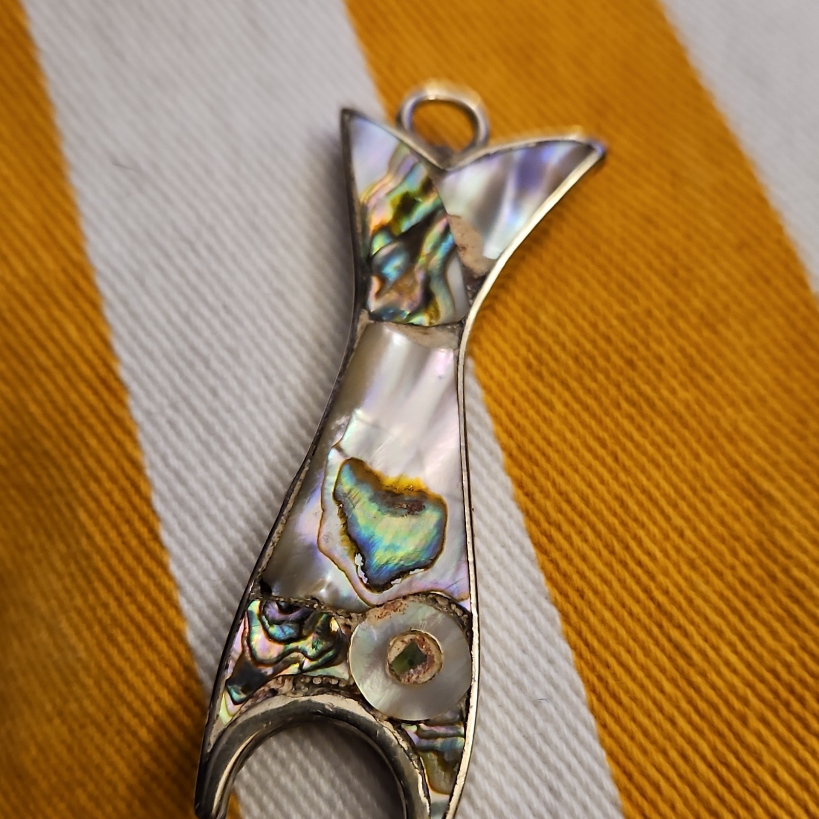 Multicolor Abalone Shell Fish Pendant Animal Ocea… - image 1