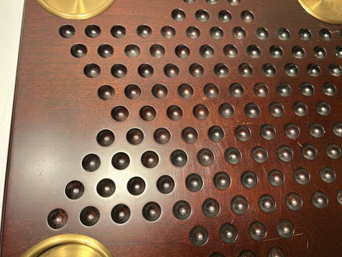 Vintage 2001 Bombay Wood & Brass Chinese Checker Board 16” - Picture 5 of 23