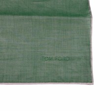 TOM FORD POCKET SQUARE SILK BLEND GREEN 14  EUC