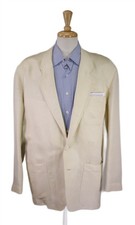 Kenzo Paris Mr. Guy Beige Linen Rayon Patch Pocket 2-Btn Blazer Jacket 3 - 44R