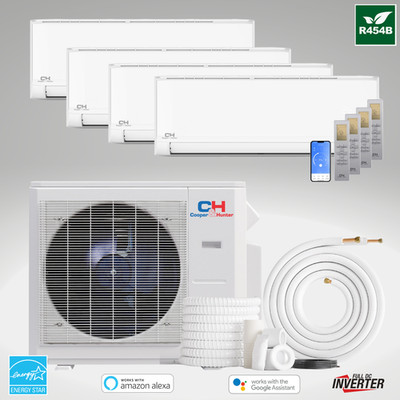 36000 BTU Four 4 Zone Mini Split Heat Pump Air Conditioner 9K+9K+9K+12K