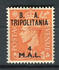 BRITISH TRIPOLITANIA; 1950 early GVI 'B A' Surcharged MINT MNH Unmounted 4l.