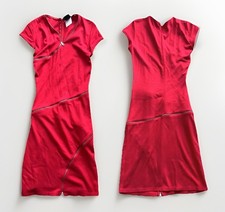 ALEXANDER McQUEEN⚡️Red stretch cotton fit & flare midi zipper dress size 42IT/L