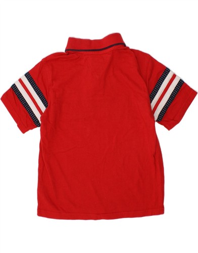 TOMMY HILFIGER Boys Polo Shirt 6-7 Years Red Striped Cotton BL14 - 第 2/3 張圖片