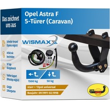 ANHÄNGERKUPPLUNG starr für Opel Astra F Caravan 91-98 +13polig E-Satz ABE