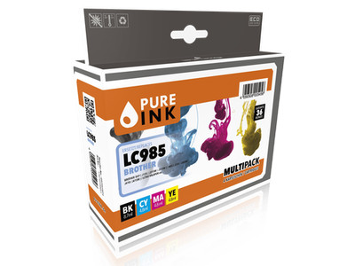 pureINK BR985MP4 CMYK Druckerpatrone #1907323