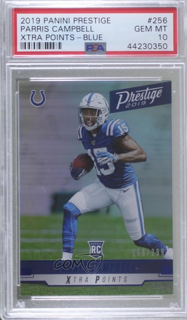 2019 Prestige Xtra Points Blue /299 Parris Campbell PSA 10 GEM MT Rookie RC g6p