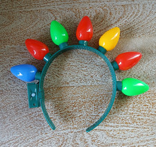 Christmas Light Up Headband with 7 Flashing Bulbs lights Modes, LED