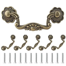 Uenhoy 6 Pcs 3 Inch Bail Handle Drop Pulls Vintage Drop Bail Drawer Pulls Ant...
