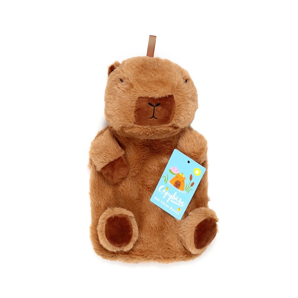 Puckator Capybara Plush Faux Fur 3D Novelty 650ml Hot Water Bottle & Cover